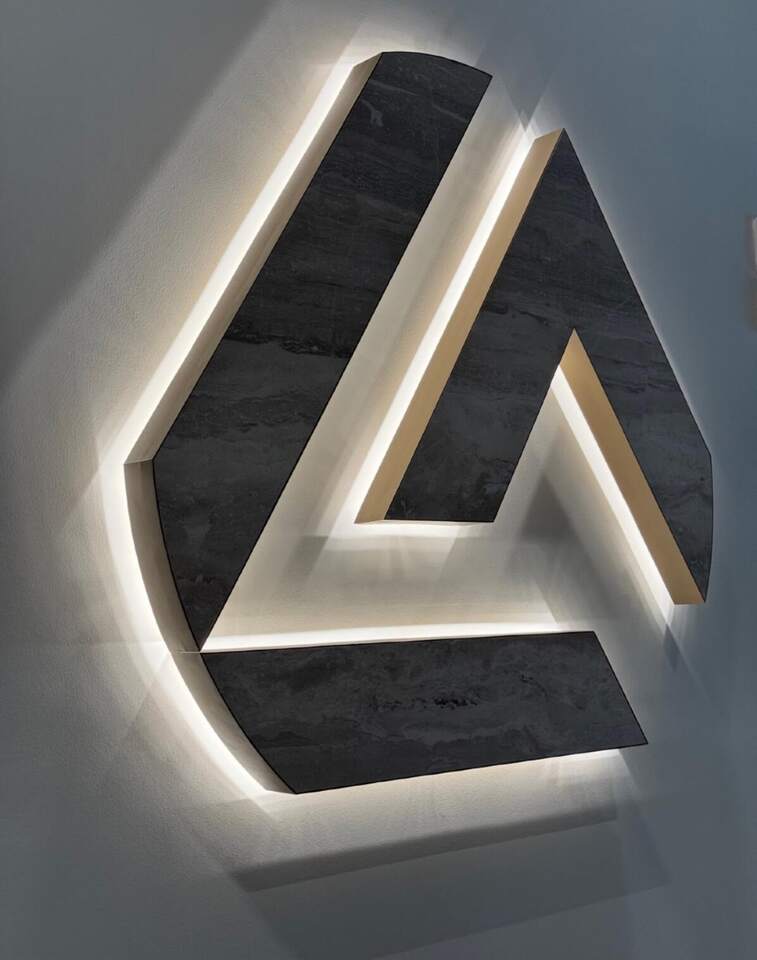 Backlit 3D logo, Backlit logo
