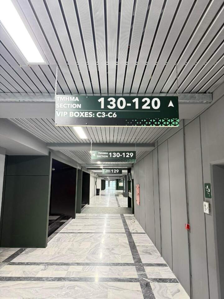 Corridor and section signage, Panathinaikos BC