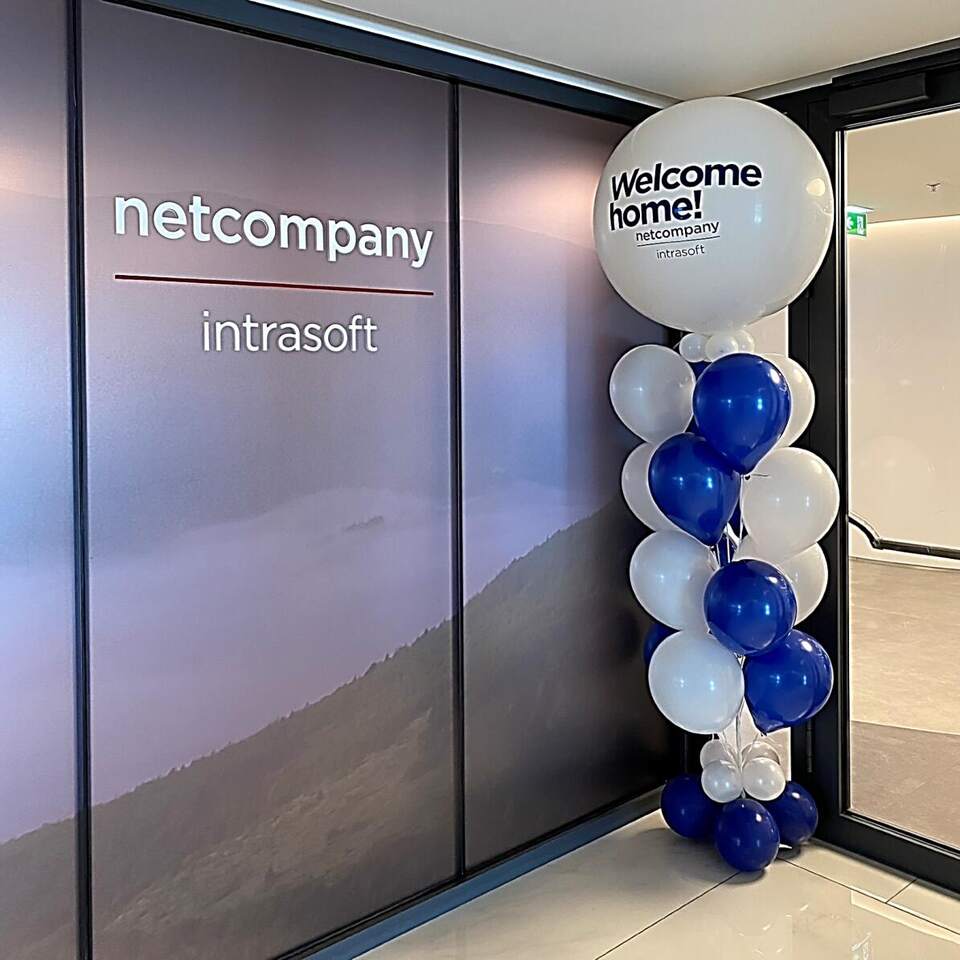Entrance logo and balloons, Netcompany-Intrasoft