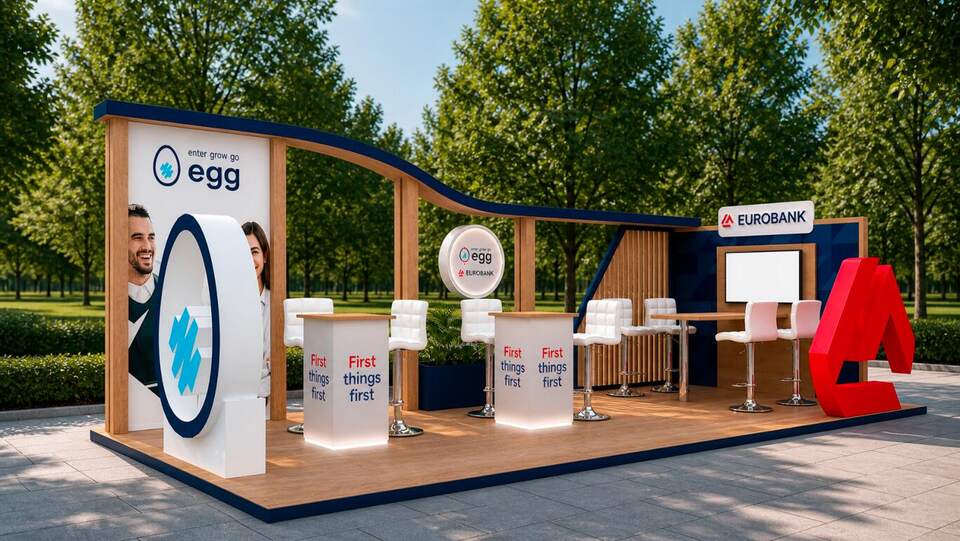 Stand, 3D design, Eurobank egg